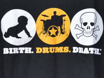 Футболка барабанщика 'Birth-Drums-Death' (Large) (Производство Доминикана)