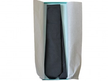 Галстук костюмный TIFFANY® & Co., Silk Grey Dot tie (Производство Италия)