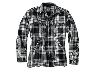 Рубашка курткой из шерсти и нейлона с карманами для рук - WOOLRICH Stag Plaid Wool Shirt Jac (Small) (Производство Китай)