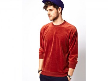 Джемпер велюровый - American Apparel Velour Drop-Shoulder Sweater (Size Small) (Производство Лос-Анджелес)