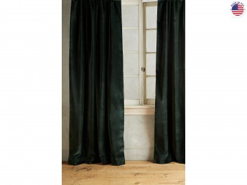 Вельветовая штора Anthropologie Matte Velvet Curtain (Forest Green) (Производство США)