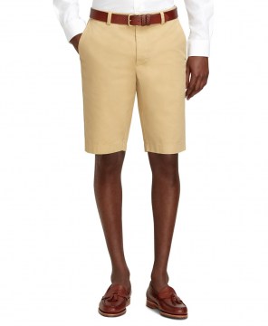 Шорты бермуды из хлопка цвета хакки - BROOKS BROTHERS 'MY00058' Garment-Dyed 11'' Bermuda Shorts (# 31) (Производство Китай)