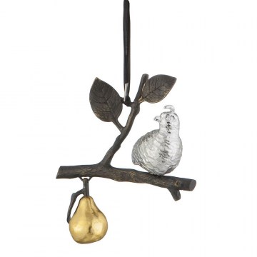 Украшение декоративное - металл MICHAEL ARAM Partridge In A Pear Tree Ornament '110681' (Made in China)